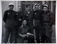 With legionnaires, VM kneeling in the front