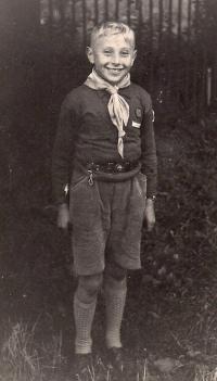 Karel Ležák in a Scout uniform