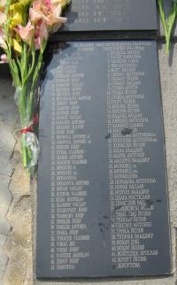 Memorial to the victims of WWII in Moldava in Volhynia, containing Czech names. Its construction was initiated by the witness.