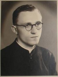 Bernard Bokor in the first year of the Catholic seminary