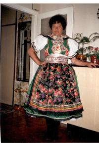 Stefanie Marek in a national costume of Moravian Croats