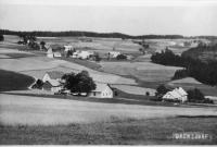 Now non-existent village Hraničky (Gränzdorf), Jesenik district, before the expulsion of Germans.  In 1959-1960, the village was demolished and only one house remains today. (3)