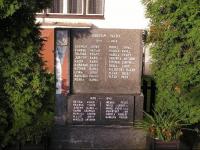 Memorial to the fallen in the 1st and 2 St. War in front of the school in Nosovice (with the names of Mr. Liška's uncles Josefa Liška and Alois Bečka) 