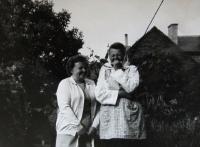 Marie (on the right), Blatnice, ca. 1990