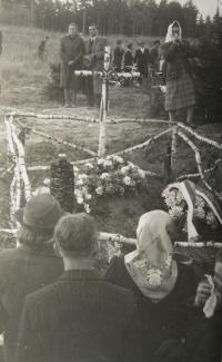 Relatives of the victims at the site of the massacre