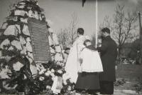 Piety at the original memorial in Zákřov
