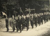 The funeral of the murdered men from Zákřov (14 May 1945)