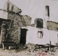 The Švarc family house after it burnt down