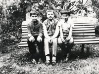 Julek with friends shortly after the beginning of his disease, 1972