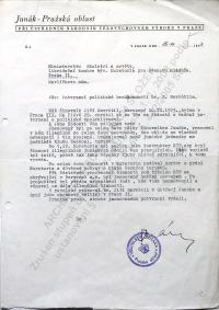 Navrátil Jiří - Potvrzení o odbojové činnosti 1945