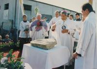 The consecration of the cornerstone of the St. Spirit church in Staré Město