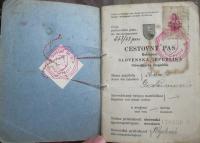 Slovak passport of his mother, Anna Gabčanová, 1943