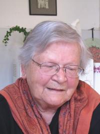 Věra Bořkovcová, née Krejcárková, during the interview in 2011