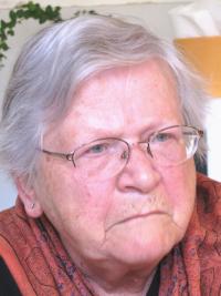 Věra Bořkovcová, née Krejcárková, during the interview in 2011