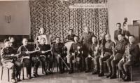In music troop, Sigmund Hladík is the first from the left side