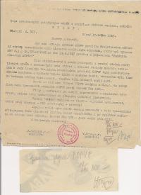 Recognition of his activity by the Union of Liberated Political Prisoners and their Bereaved, October 1947