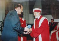 Rudolf Smahel - receiving his diploma, UP Olomouc-1994 