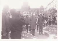 Protests against the communist regime in the upper part of Wenceslas Square, May 1, 1989. Rudolf Bereza took part in this demonstration. 