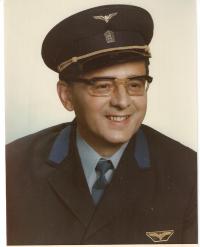 Jiří Franěk in the uniform of a rail worker
