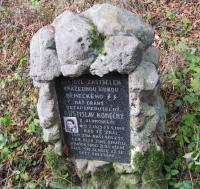Memorial of Rostislav Konečný, who was murdered in the woods nearby Javoříčko 