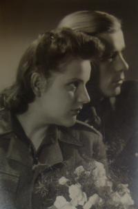 The wedding of Leopold Vojtěchovský and Věra Rážová, 21.5.1945