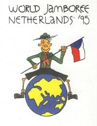 Postcard from the 18th World Scout Jamboree in 1995 made by the group Paskov