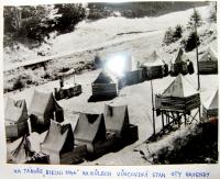 BIKINI camp 1946 - leader's tent of Ota Gavenda is raised on the poles