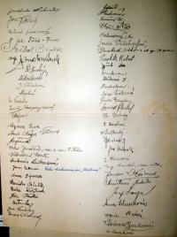 Attendance sheets from the jubilee national meeting in 1939, saved by Pravoslav Machar for Scouts from Český Těšín - p. 4