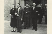 Miloš Miltner's parents on the left in the front - Miloš' wedding in 1956
