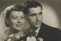 Wedding photo of Miloš and his wife, 1956