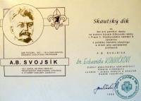 The Scouts are grateful to Konvička for the memorial plaque
