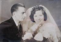 Wedding photo of Adolf and Elsa Gabriel -1957