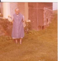 the mother of Helena Marie Hackenberg in fron of her native house in 1974