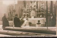 Last wedding in the Church of St. Barbara in Zálesí in 1944