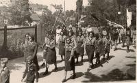 Scouts march through the streets Slansky