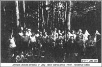 Parents visit their children at the Scout camp of the Jičín cub Scouts in 1931 