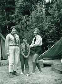 Camp in 1970 (Eva Tvrzníková - Nohy on the right)