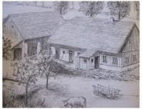 Drawing of a cottage in Kochánov