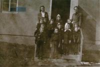 Children in Svatobořice (Alena in the center), 1944