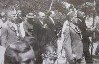 Father Karel Belcredi in an Orel parade (in the centre on the right)