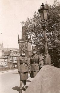 Sylvie Laštovičková and Věra Biněvská, 17th May 1945, Prague