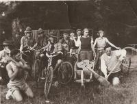 Scouts with bicycles