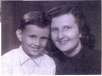 With her son Zdeněk after she was released from prison