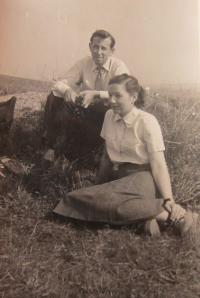 Evžénie Škubalová s manželem v roce 1953