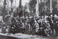 The paratroop unit of the Jan Žižka brigade in Svjatošin before its landing in Slovakia.