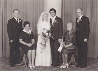 Svatba nejmladší dcery Heleny, červen 1977