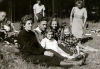 Čermák with his family at the border around 1942