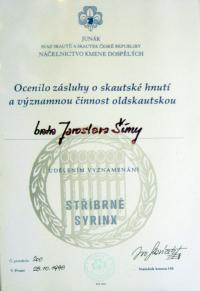 Decree of the scouting award Syrinx-silver of 28 Oct 1998 (decree no. 200)