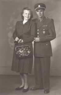 Jan Iljáš with his wife, possibly 1950s
