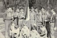 1st Scout troop from Třebíč in 1969: front row - Ruda, Vašek, Milan Kilíšek, Zajíc - Malásek, Polda - Polanský, Petr - Prokeš, Jarek Horků, Zdeněk Rulů, Pavel Zeleňák, Ali, second row -  Drahoš,---,Píďa Russman, Mirek Tichý, Petr/Pavel Chlalupa